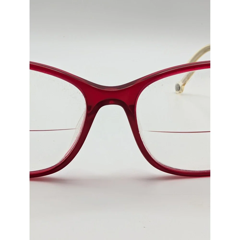 Carolina Herrera VHE676K Eyeglass Frames Red Gold CH Logo 54mm Designer Eyewear